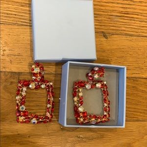 Red sparkly earrings